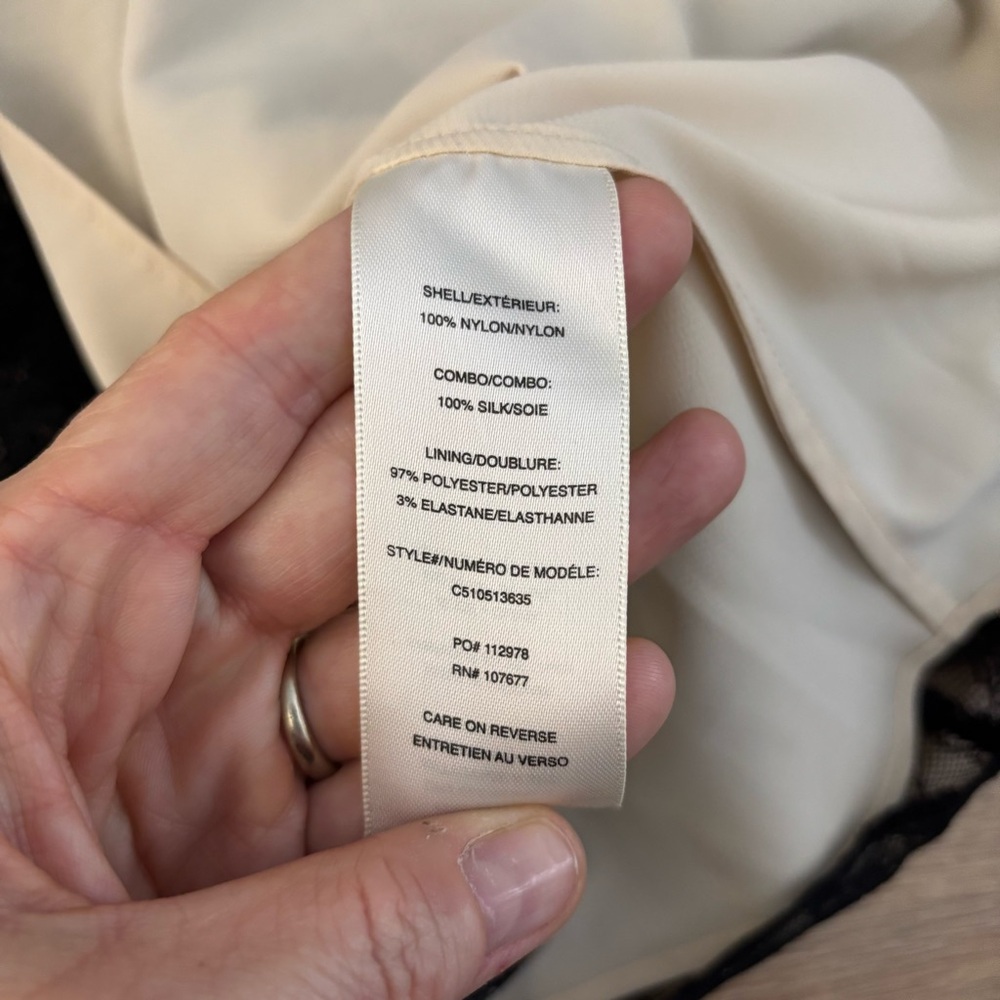 Alice Olivia Deena Drop Waist Lace Dress Black Natural Long Sleeve - Picture 5 of 9